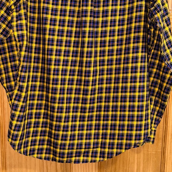 Ralph Lauren Men's Checkered Shirt in Yellow and Navy-L-EUC - Picture 10 of 11